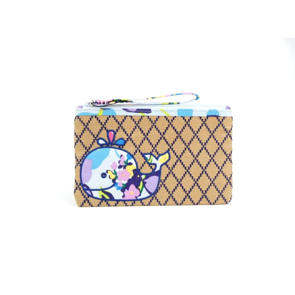 Vera Bradley Marian‎ Floral Straw Wristlet NWOT